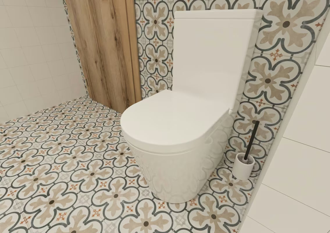 Biała ceramiczna SZCZOTKA do Wc SAT Feel w wersji wolnostojącej