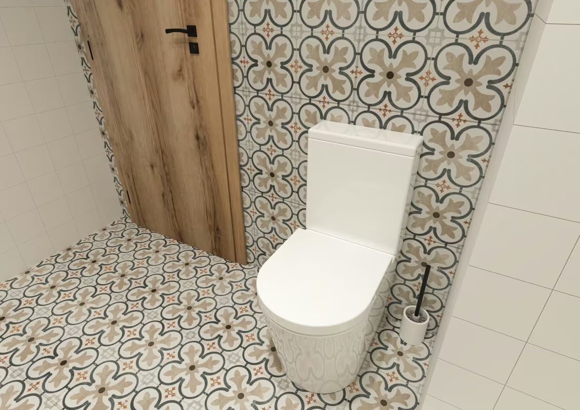 Biała ceramiczna SZCZOTKA do Wc SAT Feel w wersji wolnostojącej