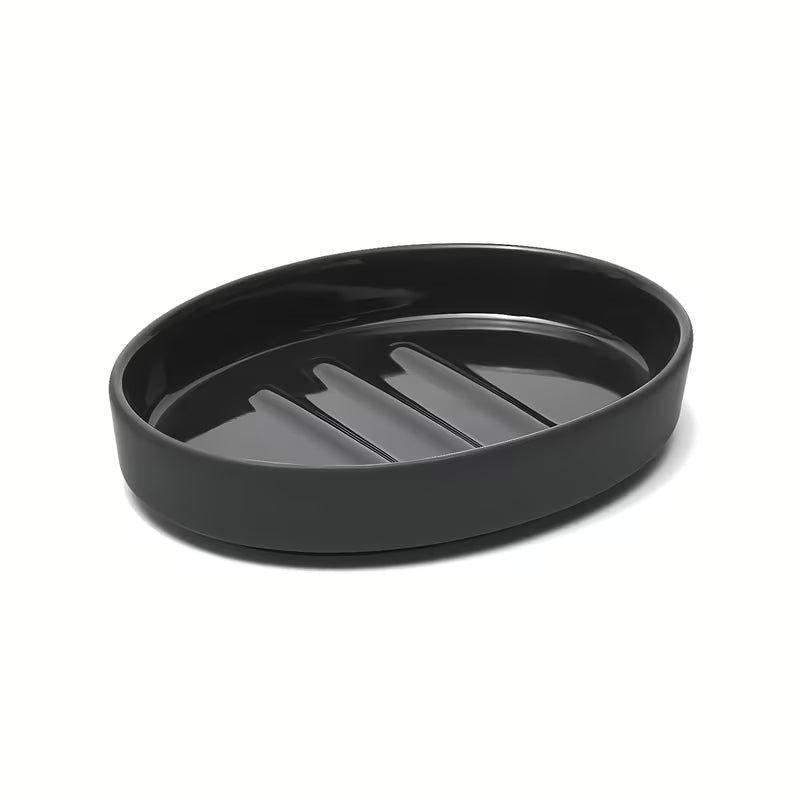 Ceramiczna mydelniczka SAT Feel w matowej czerni o minimalistycznym wzornictwie