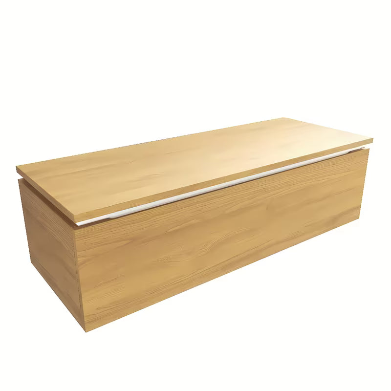 Wisząca szafka łazienkowa SAT Feel z płytą maskującą w dekorze miodowego dębu, 120x46x30 cm