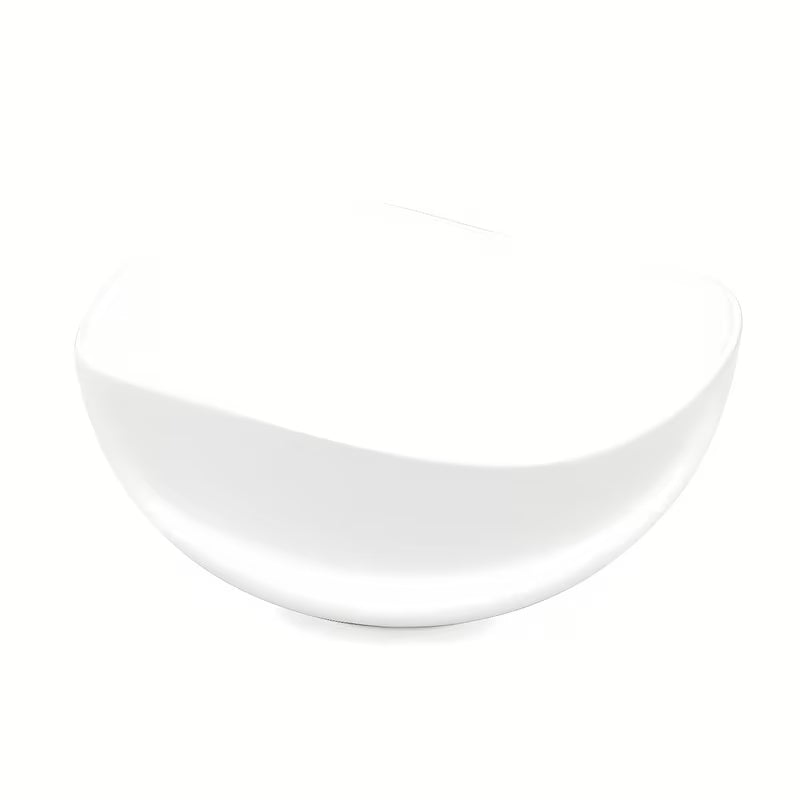 Ceramiczna umywalka nablatowa SAT Feel 38x38 cm w kolorze biały połysk z falowanym brzegiem.