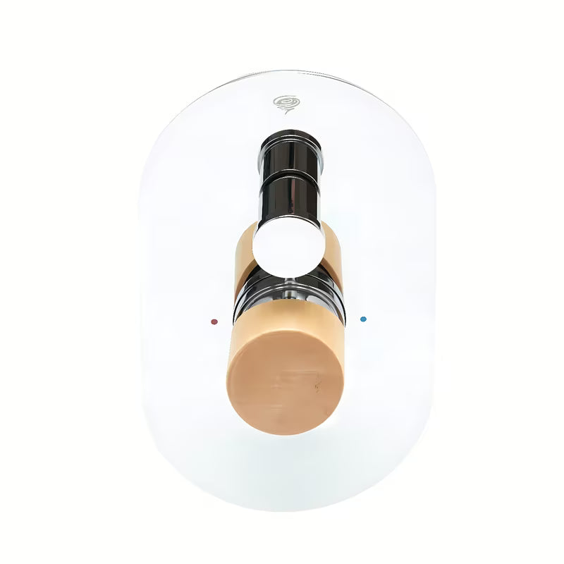 Podtynkowa jednouchwytowa bateria prysznicowa SAT Fusion w błyszczącym dekorze drewna korpus podtynkowy w komplecie.