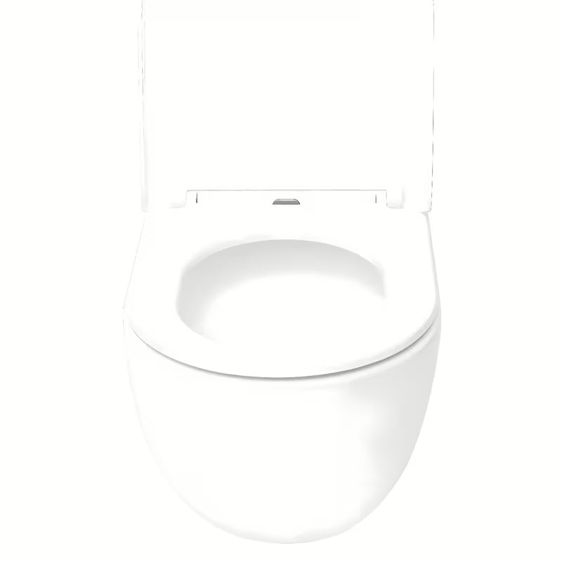 Biała miska WC wisząca SAT Fusion z wirowym spłukiwaniem i deską soft Close z ukrytym mocowaniem.