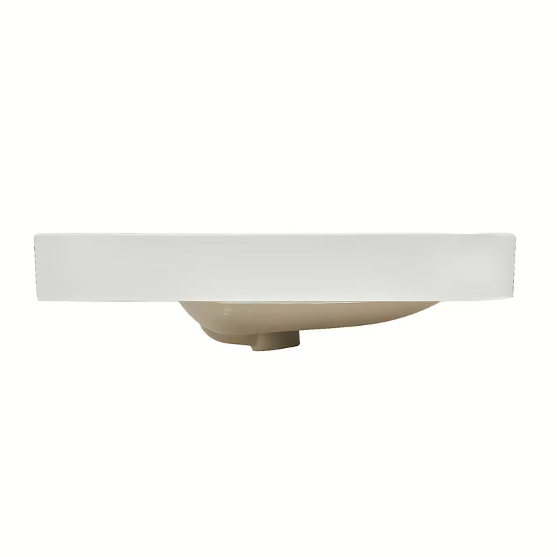 Biała błyszcząca ceramiczna umywalka meblowa SAT Fusion 100,6x46,3 cm z centralnym otworem i przelewem.