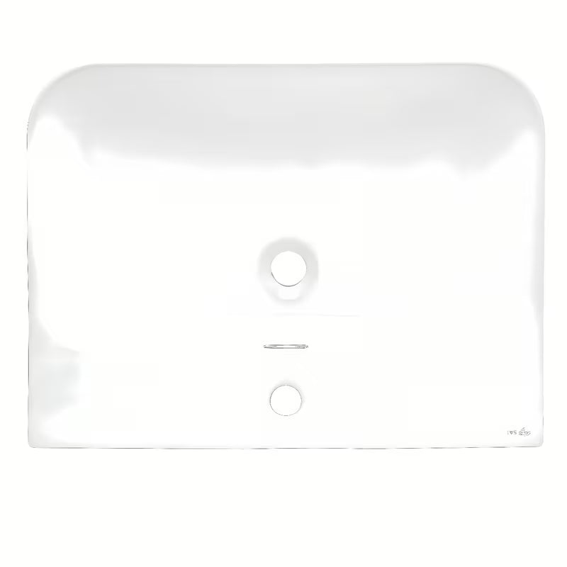 Biała ceramiczna umywalka meblowa SAT Fusion 60,5x46,3 cm z centralnym otworem na baterię