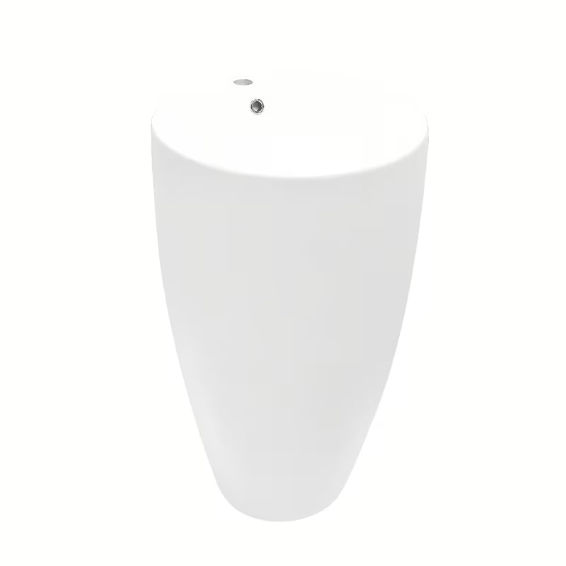 Wolnostojący umywalka ceramiczna SAT Fusion w kolorze białym o średnicy 50 cm