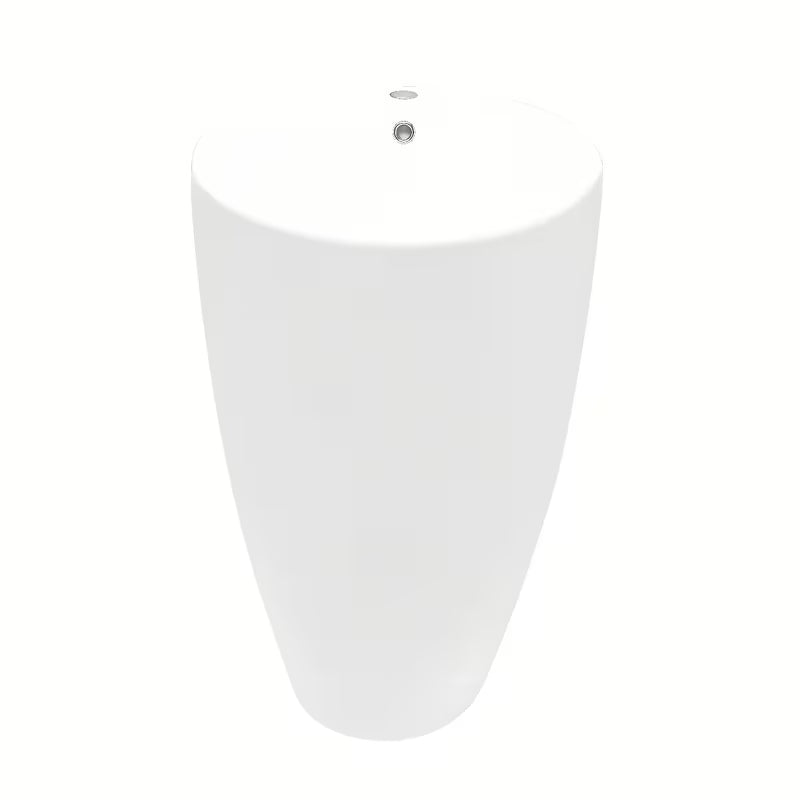 Wolnostojący umywalka ceramiczna SAT Fusion w kolorze białym o średnicy 50 cm