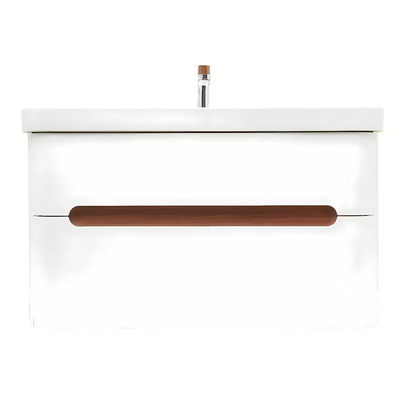 Wisząca szafka z umywalką SAT Fusion 97,5x53x45 cm w matowej bieli z baterią bez odpływu