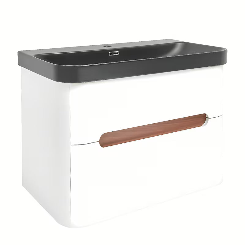 Wisząca szafka łazienkowa SAT Fusion z umywalką ceramiczną w matowej bieli