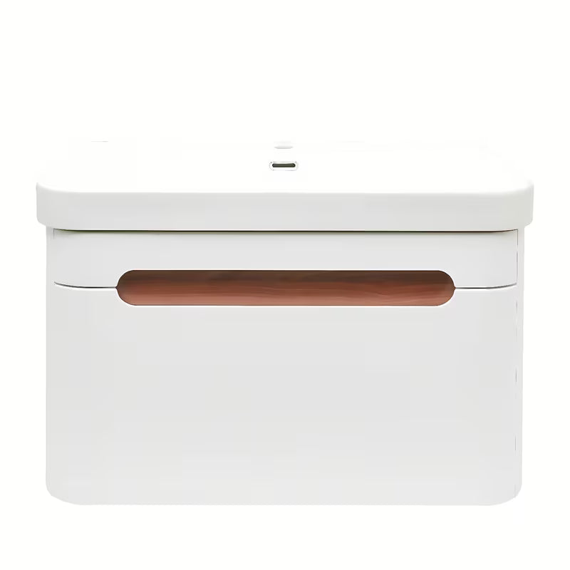 Wisząca szafka łazienkowa SAT Fusion z umywalką ceramiczną w białym macie