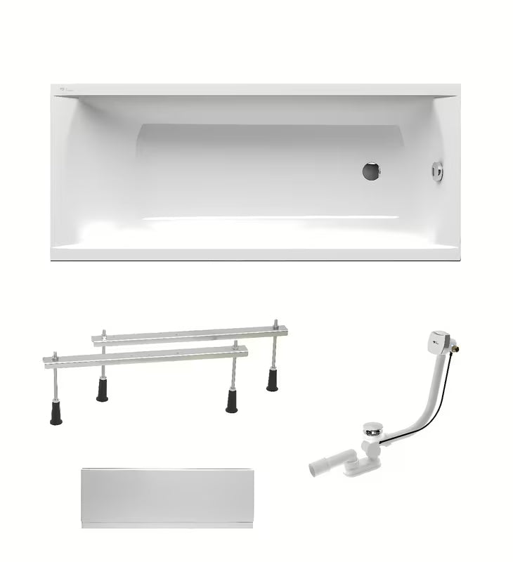 Biała prostokątna wanna akrylowa SAT Fusion 170x70 cm z uniwersalnym wariantem lewym lub prawym.
