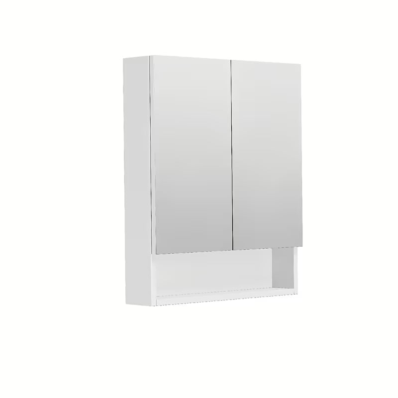 Wisząca szafka lustrzana SAT Cube Way 60x72x14 cm w białym połysku z lustrzanymi drzwiczkami