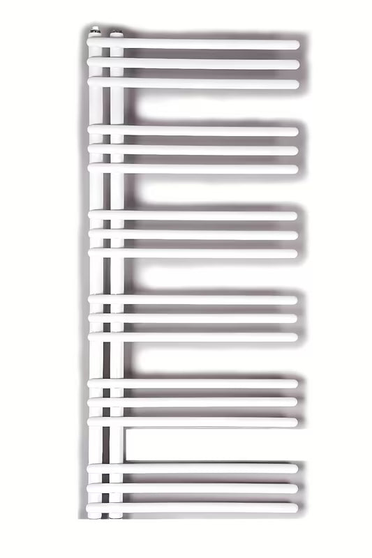 Biały kombinowany grzejnik łazienkowy SAT Hto 50x114 cm z podłączeniem środkowym