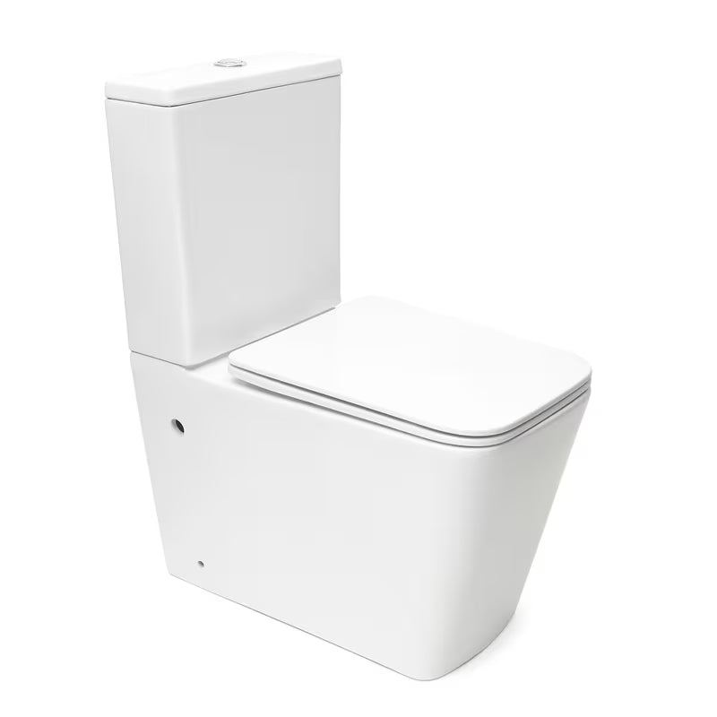 Biały wolnostojący KOMPAKT wc SAT Infinitio bez układu spłukującego z deską i oszczędnym spłukiwaniem DualFlush