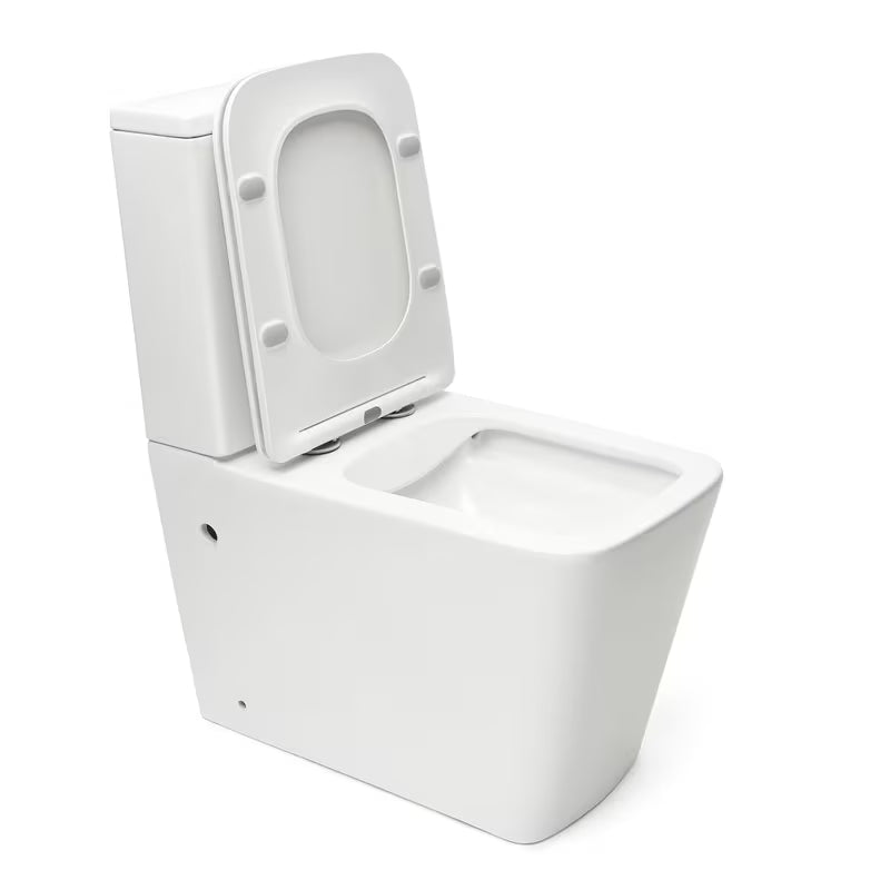 Biały wolnostojący KOMPAKT wc SAT Infinitio bez układu spłukującego z deską i oszczędnym spłukiwaniem DualFlush