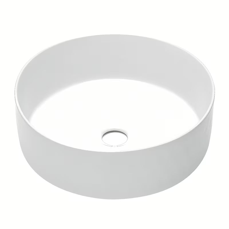 Biała ceramiczna błyszcząca umywalka nablatowa SAT Infinitio 36 x 36 cm bez przelewu