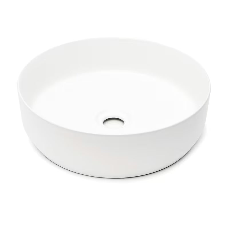 Cienkościenna ceramiczna umywalka nablatowa SAT Infinitio w matowej bieli 39x39 cm