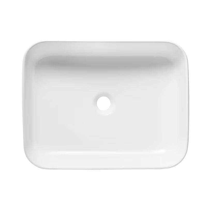 Biała ceramiczna owalna umywalka nablatowa SAT Infinitio bez przelewu 50 x 39 cm