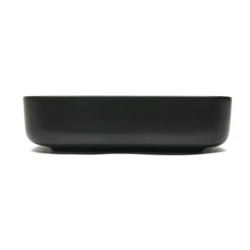 Matowoczarna ceramiczna umywalka nablatowa SAT Infinitio bez przelewu, 50x39 cm