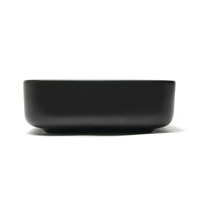 Matowoczarna ceramiczna umywalka nablatowa SAT Infinitio bez przelewu, 50x39 cm