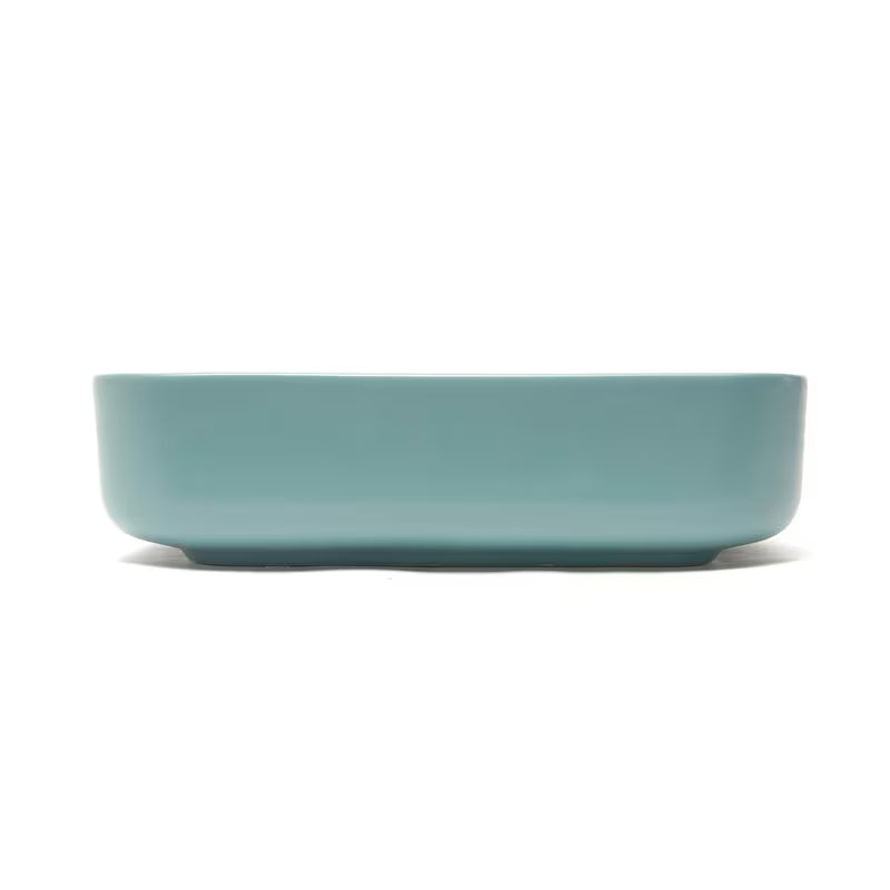 Matowozielona ceramiczna umywalka nablatowa SAT Infinitio bez przelewu, 50x39 cm