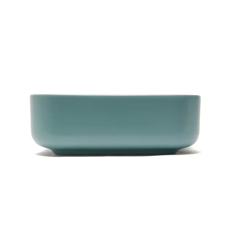 Matowozielona ceramiczna umywalka nablatowa SAT Infinitio bez przelewu, 50x39 cm