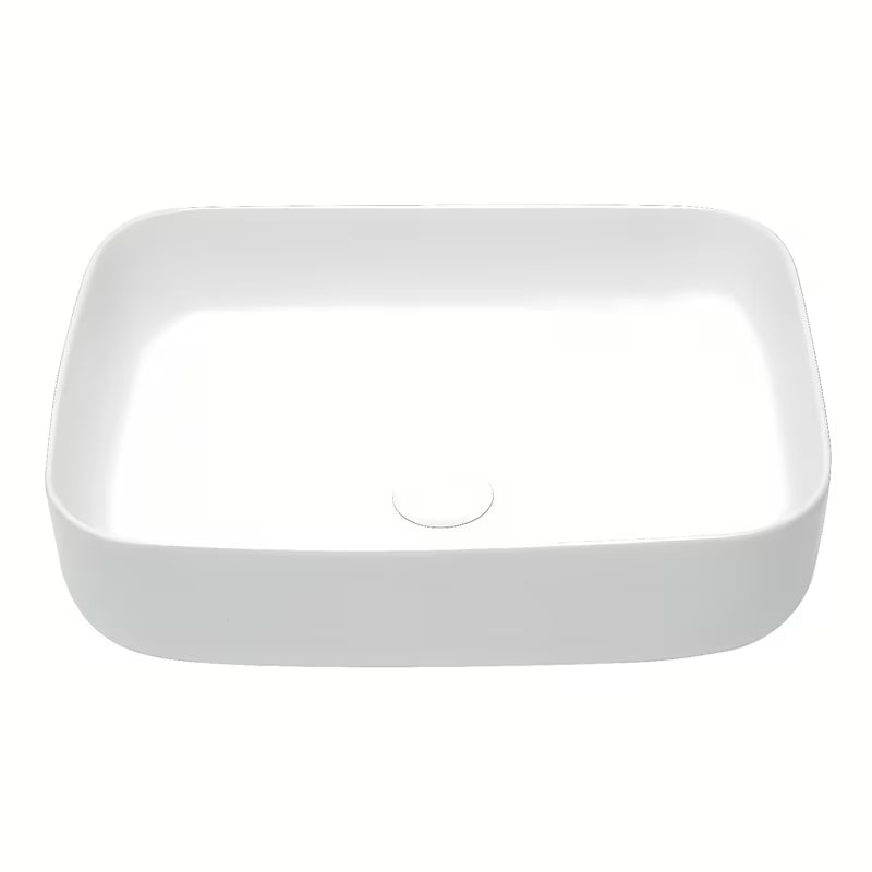 Matowa biała cienkościenna umywalka nablatowa SAT Infinitio 50x39 cm bez przelewu