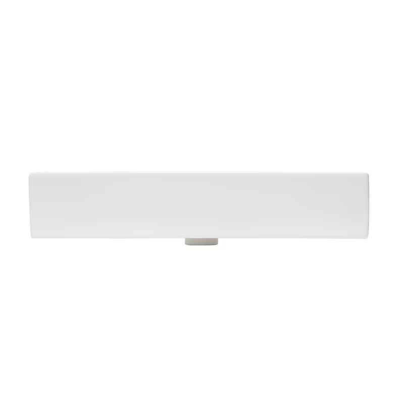 Biała ceramiczna umywalka wisząca SAT Infinitio 60,5x46,5 cm z przelewem i centralnym otworem pro na baterię.
