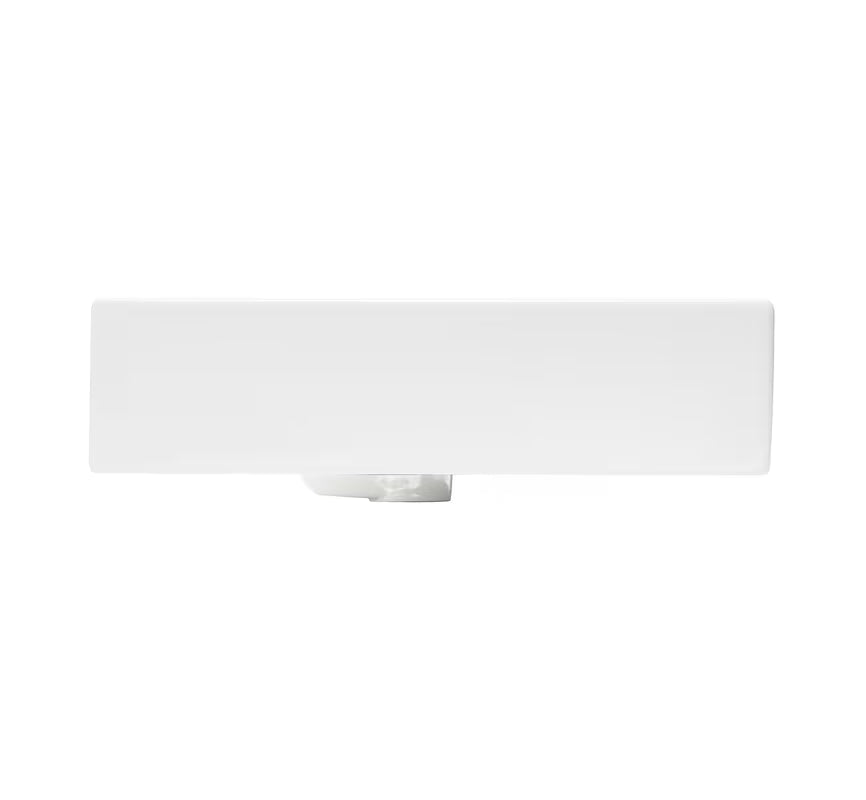 Biała ceramiczna umywalka wisząca SAT Infinitio 60,5x46,5 cm z przelewem i centralnym otworem pro na baterię.