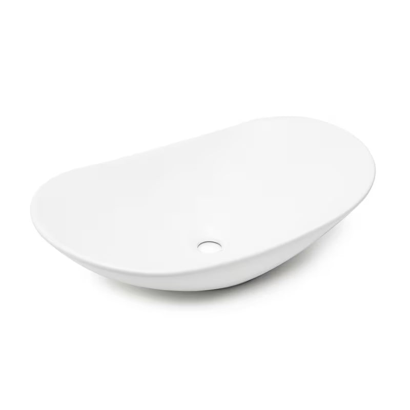 Biała ceramiczna umywalka nablatowa SAT Infinitio bez przelewu o wymiarach 61,5x36 cm