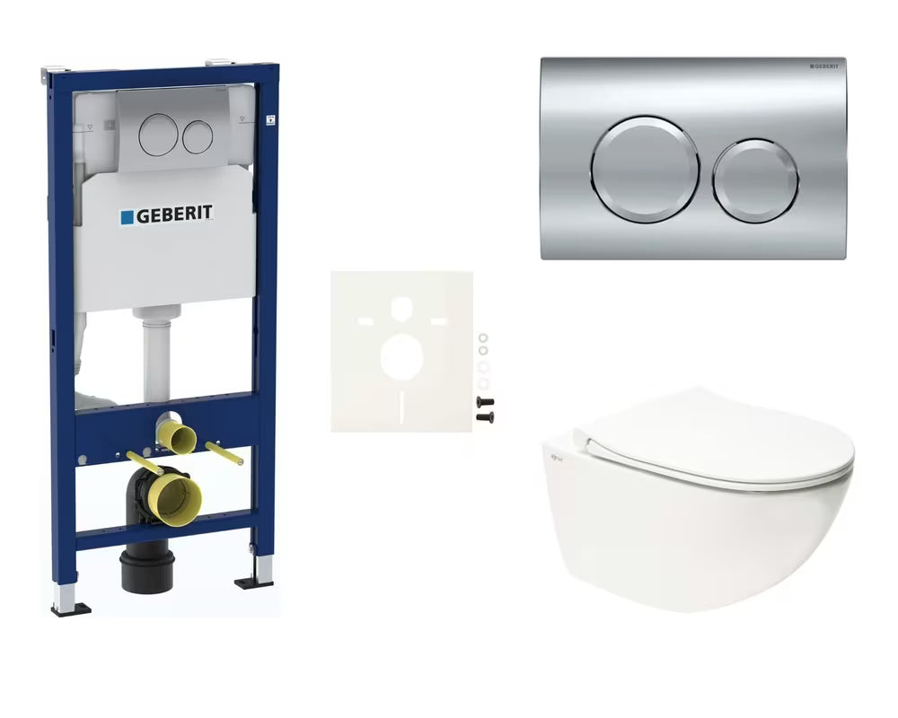Zestaw WC podtynkowy SAT Infinitio z miską bezkołnierzową, deską soft Close i modułem Geberit Duofix