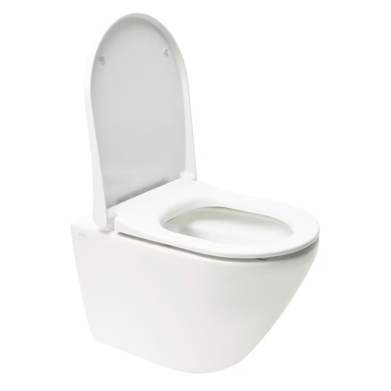Zestaw WC podtynkowy vitra Integra z modułem instalacyjnym, spłuczką SAT i deską soft Close w kolorze białym.
