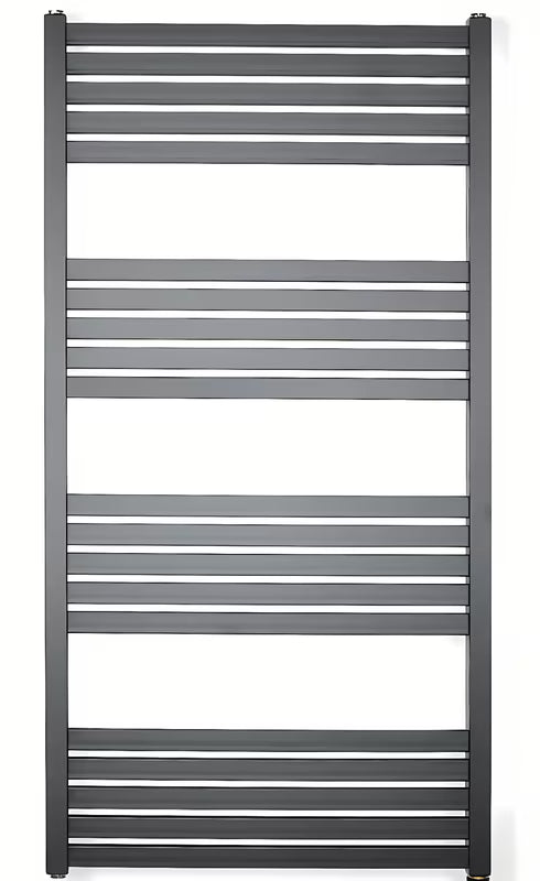 Kombinowany grzejnik łazienkowy SAT Kh 45x120 cm w kolorze czarny mat, z przyłączem bocznym do rozstaw.