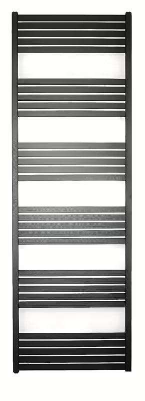 Kombinowany grzejnik łazienkowy SAT Kh 45x180 cm w kolorze czarny mat, z przyłączem bocznym do rozstaw.