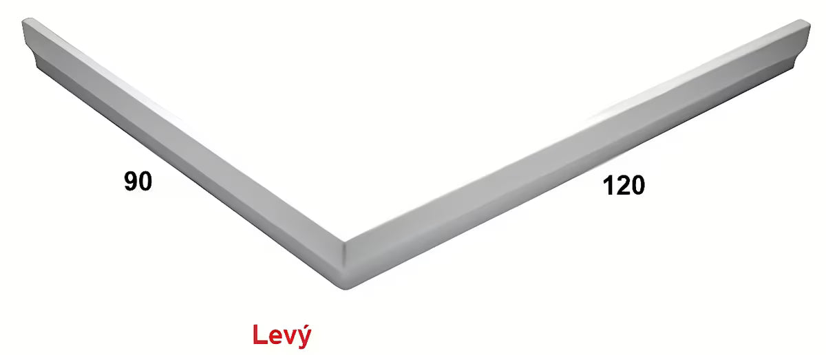 Biały lewy panel akrylowy do brodzika SAT Limnew pro estetyczne wykończenie kabiny prysznicowej.