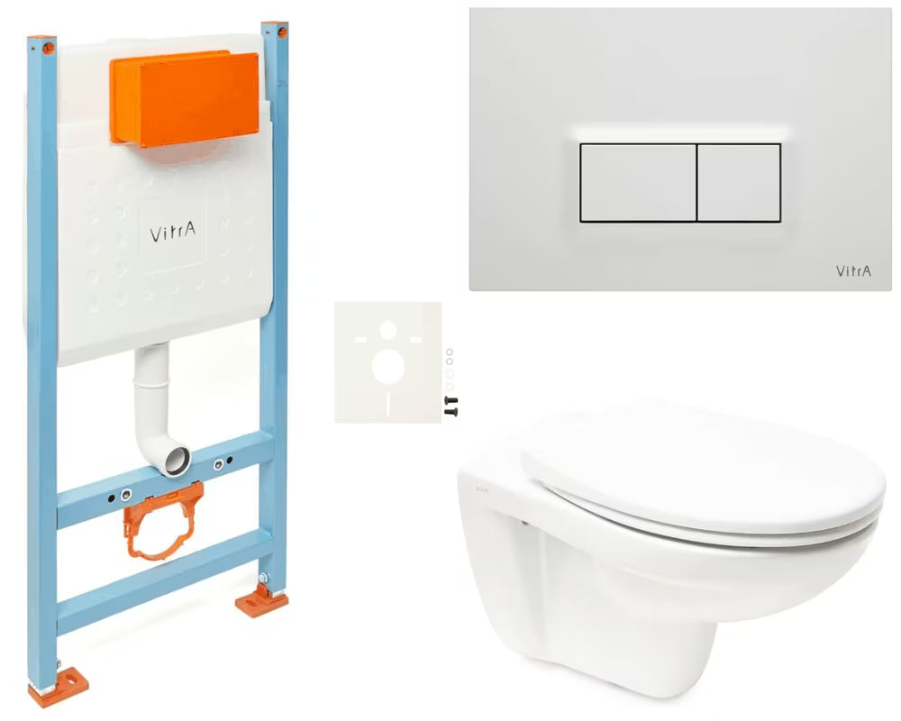 Zestaw WC podtynkowy vitra Normus w kolorze białym z technologią bezkołnierzową Rimless i deską soft Close