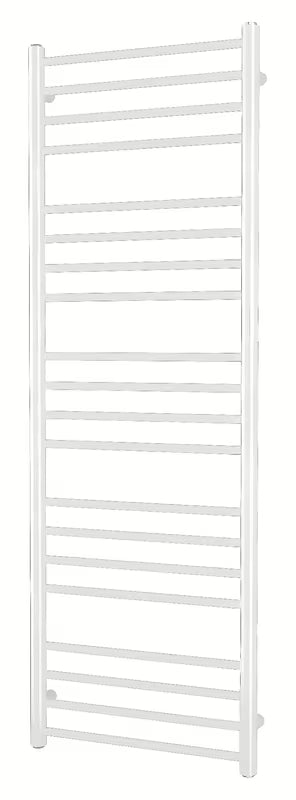 Biały kombinowany grzejnik łazienkowy SAT Paul 144x50 cm pro do ogrzewania wodnego i elektrycznego