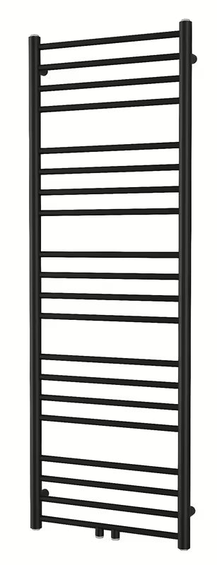 Kombinowany grzejnik łazienkowy SAT Paul 50x144 cm w kolorze czarny mat z podłączeniem środkowym