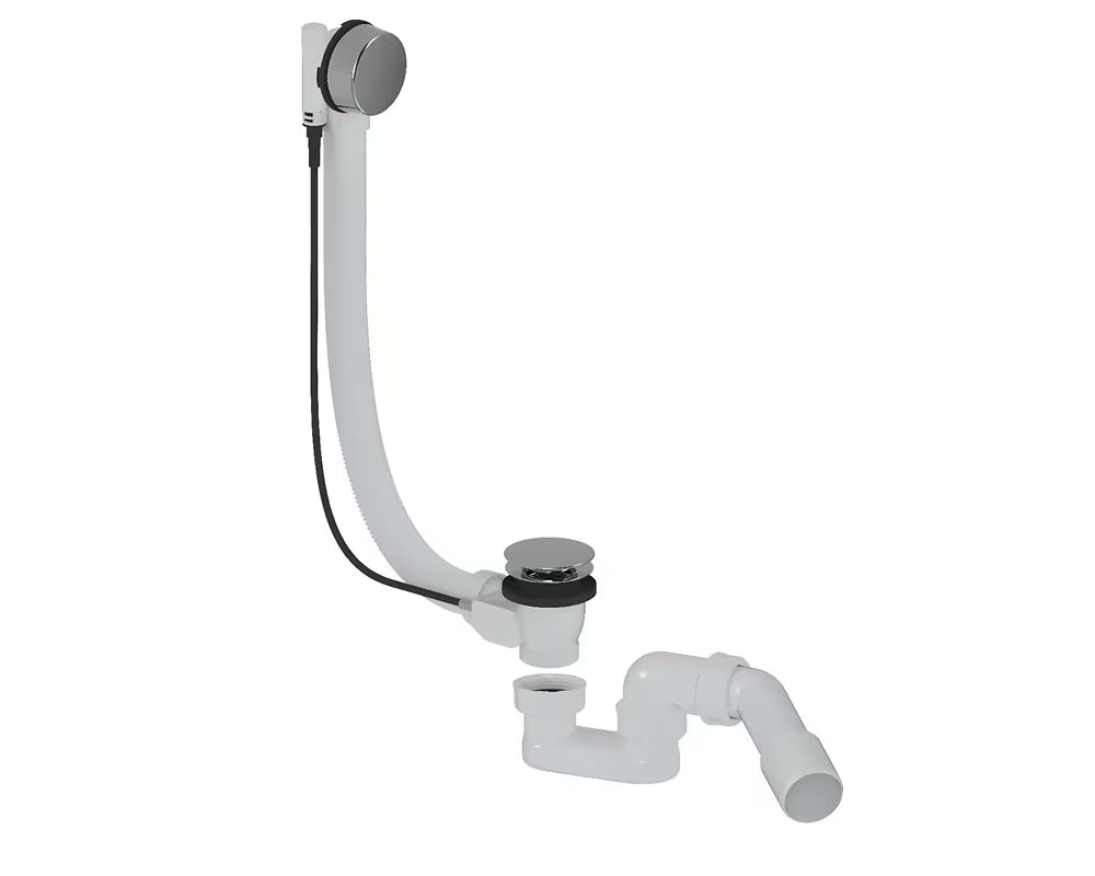 Chromowany automat wannowy SAT Project pro wanny z odpływem 52 mm i sterowaniem z przelewu