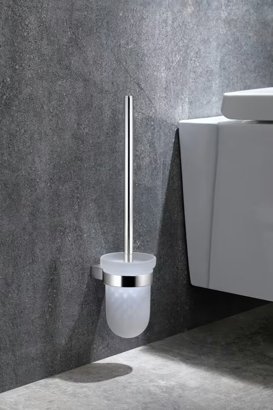 Ścienna SZCZOTKA do Wc SAT Project w chromie z mlecznym szkłem