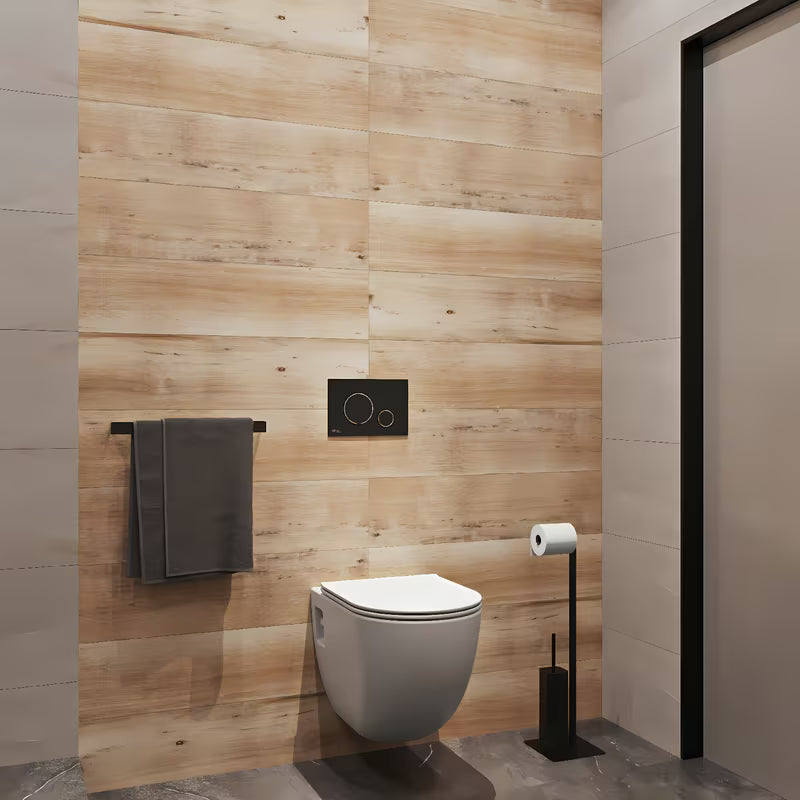Miska WC Wisząca SAT Project w białym połysku z deską soft Close i z otwartym kołnierzem spłukującym