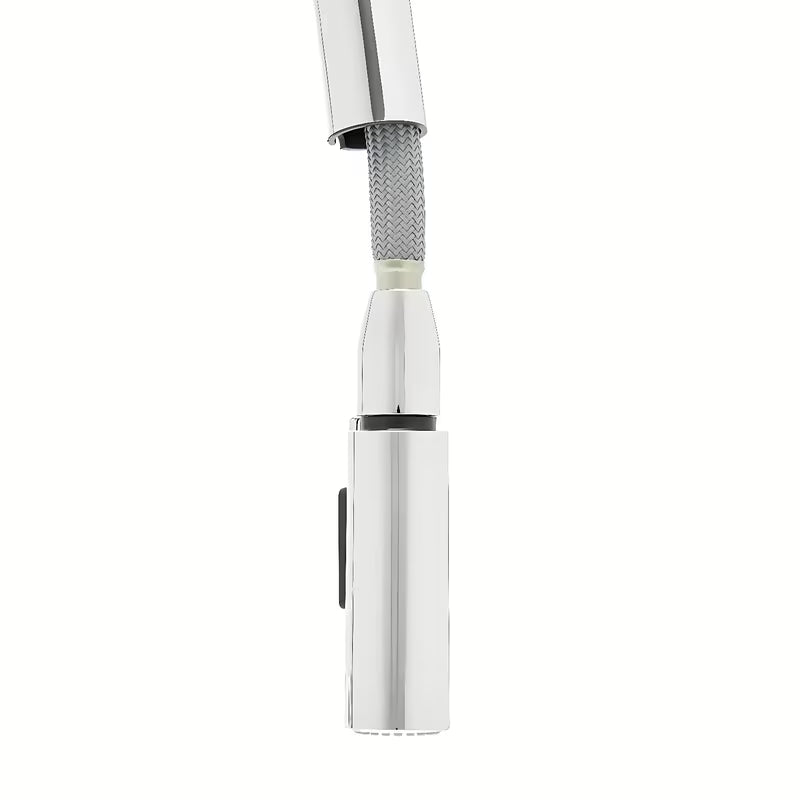 Chromowana bateria zlewozmywakowa SAT z wyciąganą wylewką z obrotowym ramieniem