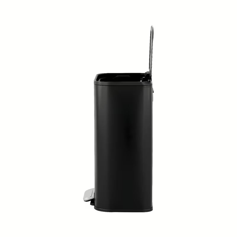 Czarny matowy kosz na śmieci SAT metalowy z cichym domykiem soft Close i wyjmowanym wkładem