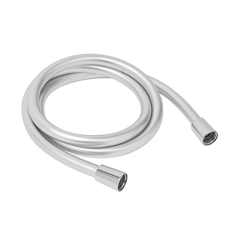 Srebrny wąż prysznicowy SAT Super flex 150 cm z blokadą przed przekręceniem.