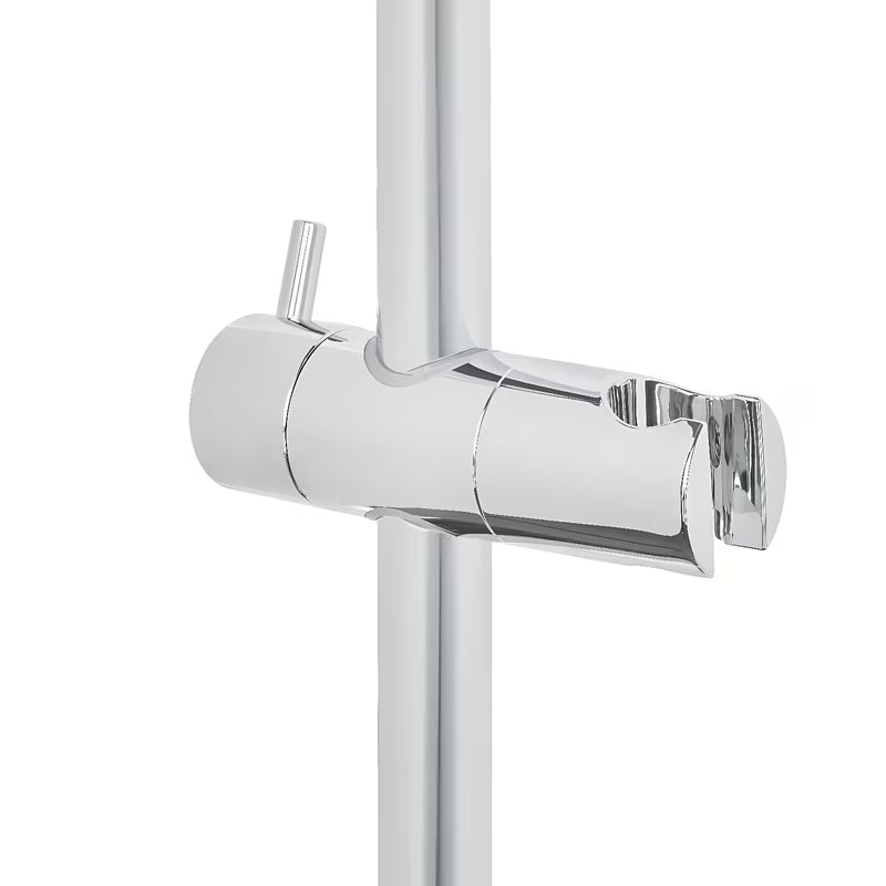 Chromowany termostatyczny system prysznicowy SAT z deszczownicą 32 × 21 cm i rączką prysznicową.