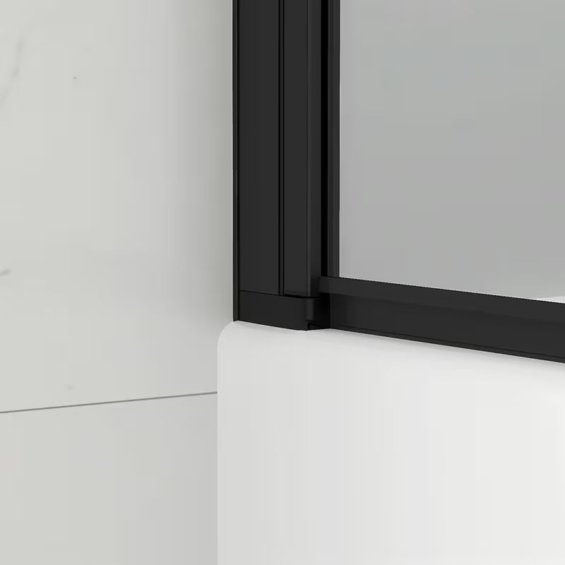 Parawan nawannowy SAT 150x80 cm z przezroczystym szkłem i czarnym matowym profilem