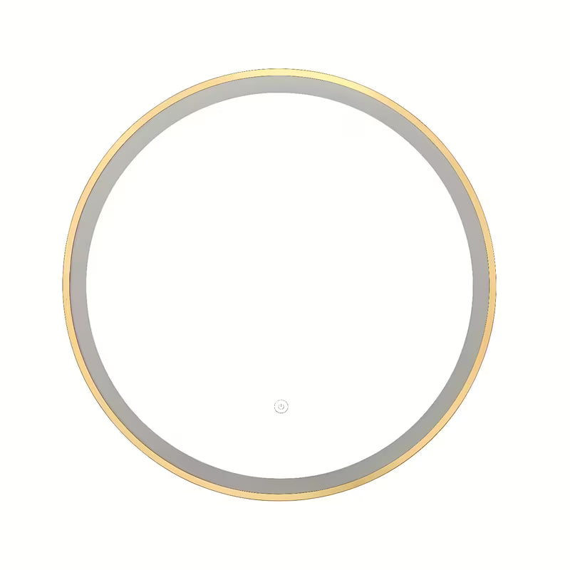 Okrągłe LUSTRO led SAT w złotym kolorze, średnica 60 cm, z sensorem i stopień ochrony IP44.