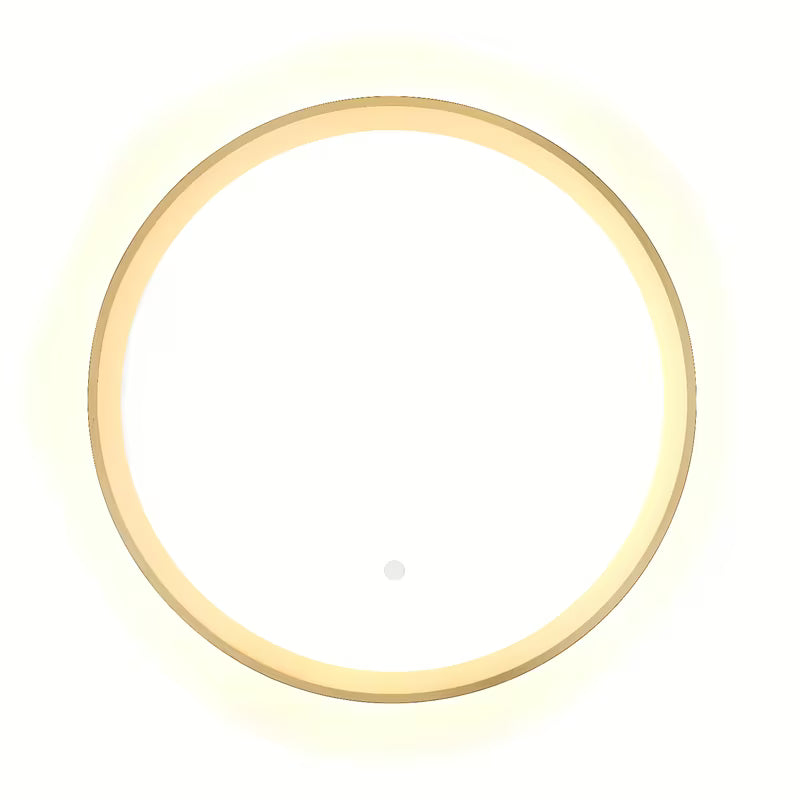 Okrągłe LUSTRO led SAT w złotym kolorze, średnica 60 cm, z sensorem i stopień ochrony IP44.