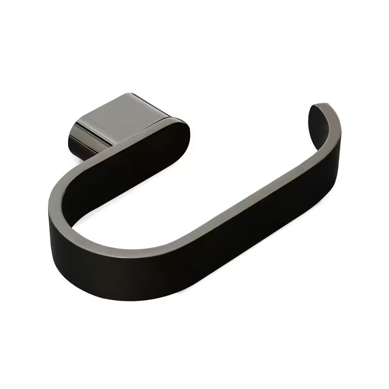 Ścienny uchwyt na papier toaletowy SAT Simply R PVD w wykończeniu gun metal o eleganckim designie.