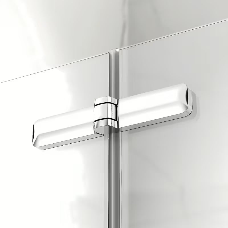 Kabina prysznicowa prostokątna SAT Sk 100x80 cm w połyskującym chromie, ze szkłem transparentnym i drzwiami składanymi